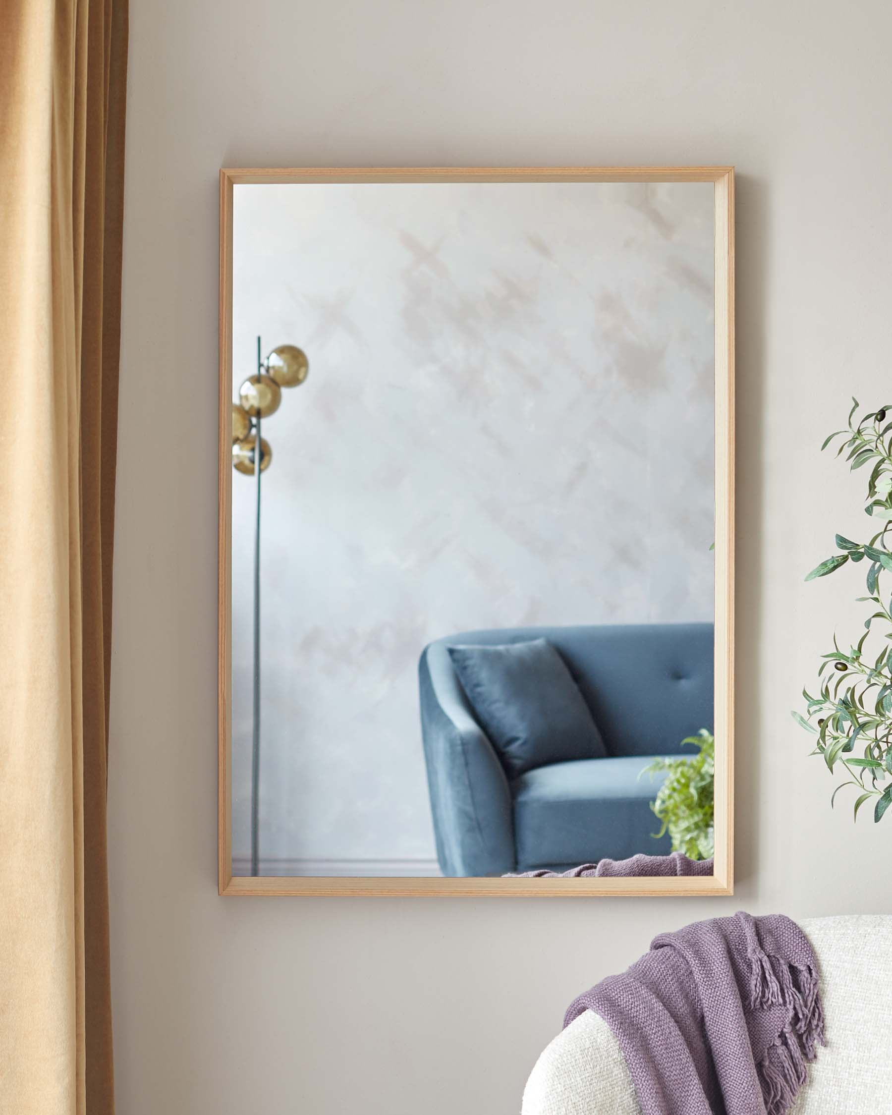 Corban Large Wall Mirror Oak – Danetti