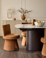 Cortona natural marbled ceramic 8 - 10 seater extending dining table