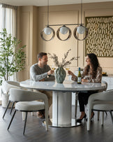 Curva White Gloss Round Extending 4 To 6 Seater Dining Table