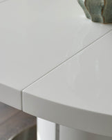 Curva White Gloss Round Extending 4 To 6 Seater Dining Table