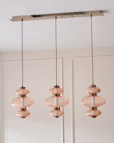 Cynthia champagne glass 3 bar pendant light