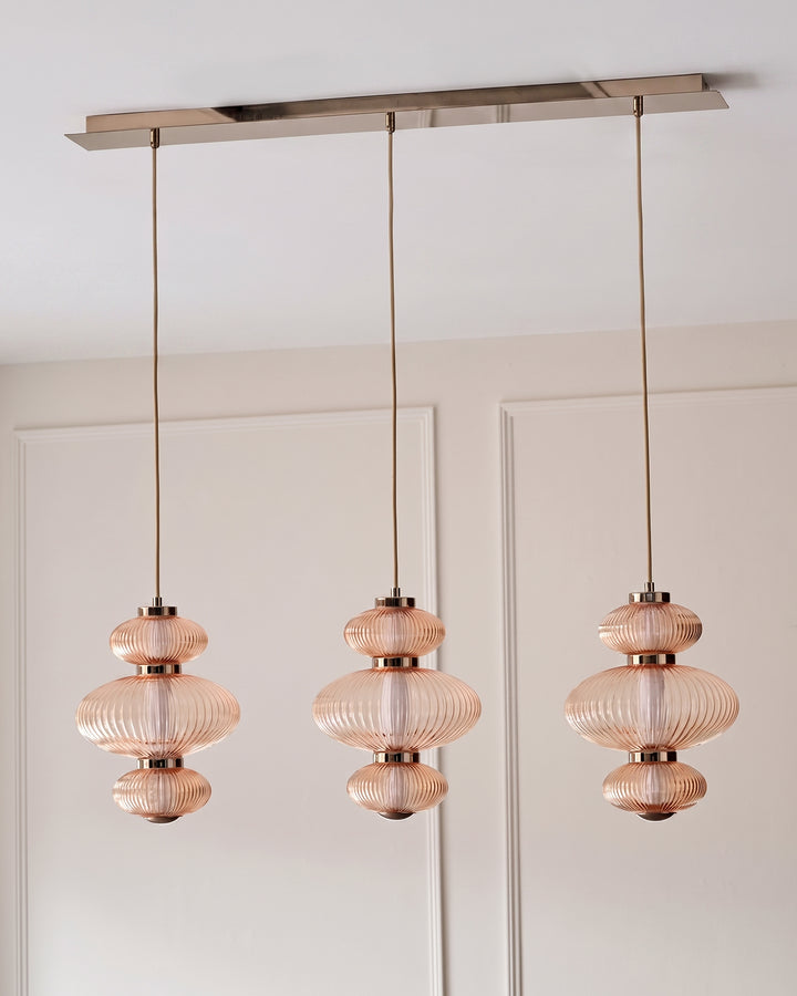 Cynthia champagne glass 3 bar pendant light