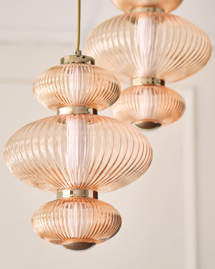 Cynthia champagne glass 3 drop pendant light