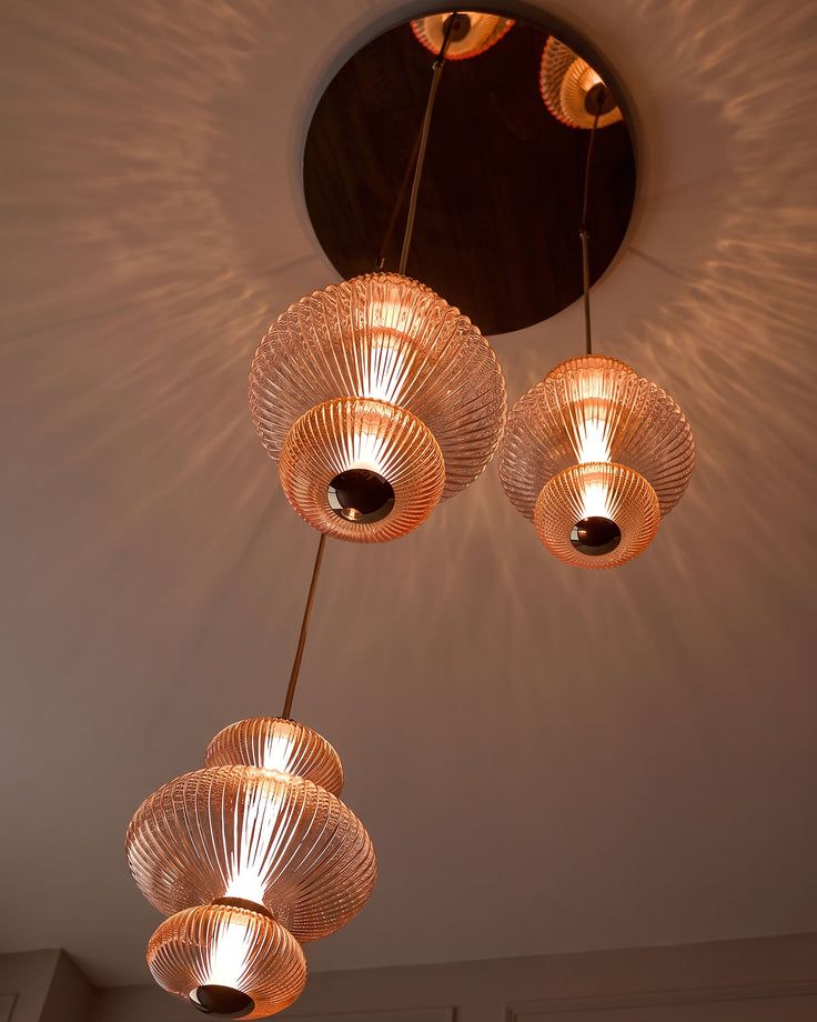 Cynthia champagne glass 3 drop pendant light