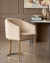 Dakota champagne velvet dining chair
