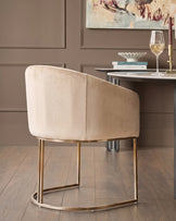 Dakota champagne velvet dining chair