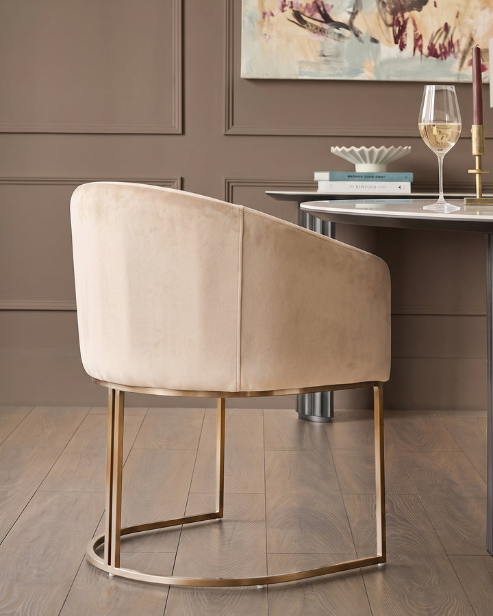 Dakota champagne velvet dining chair