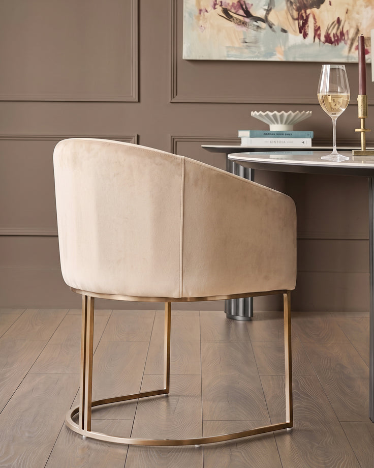 Dakota champagne velvet dining chair