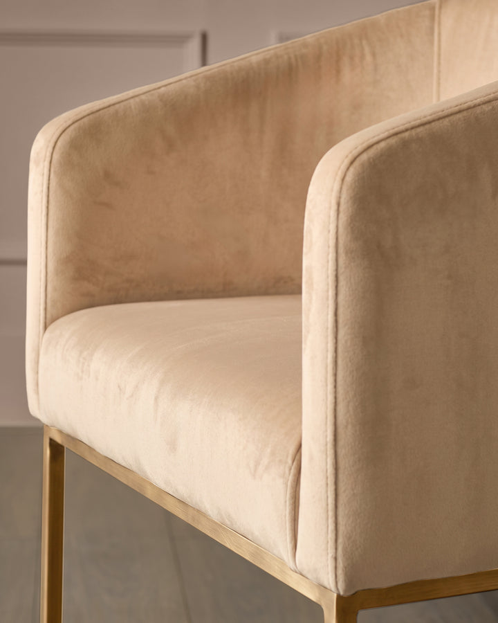Dakota champagne velvet dining chair