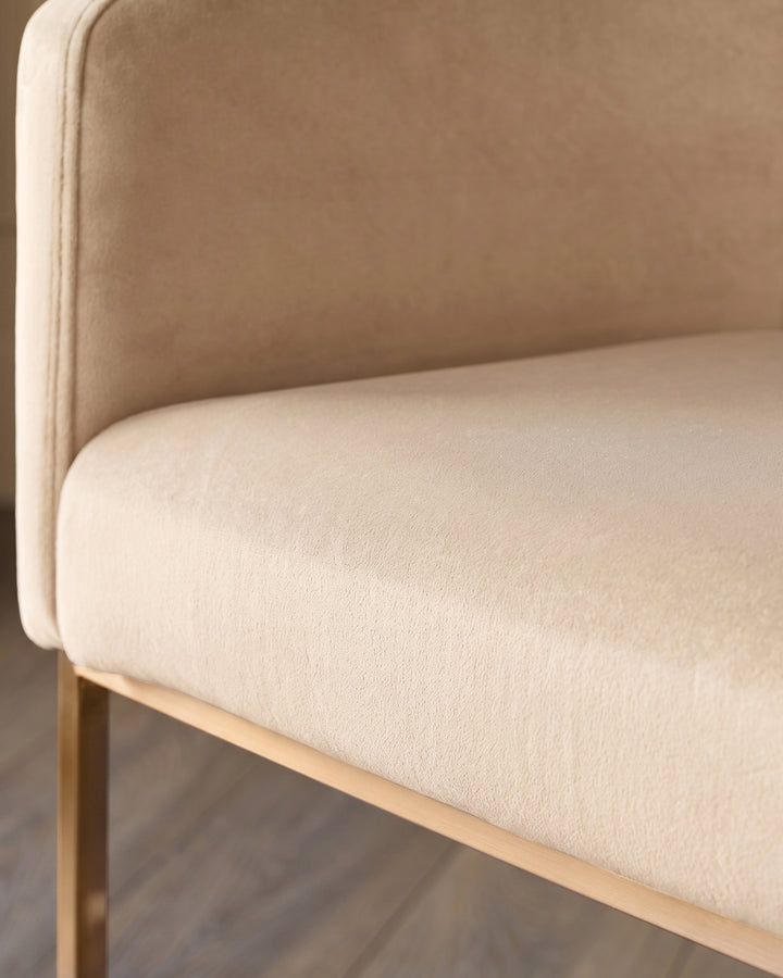 Dakota champagne velvet dining chair