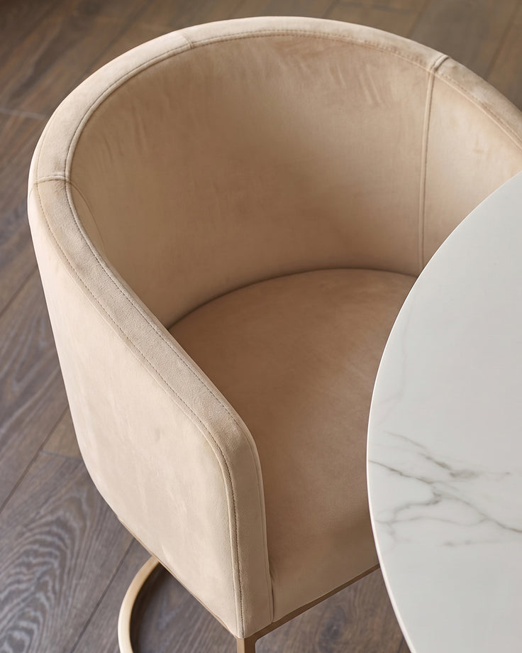 Dakota champagne velvet dining chair