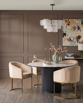 Dakota champagne velvet dining chair