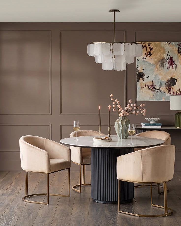 Dakota champagne velvet dining chair