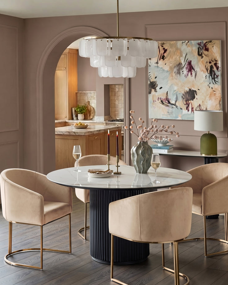 Dakota champagne velvet dining chair