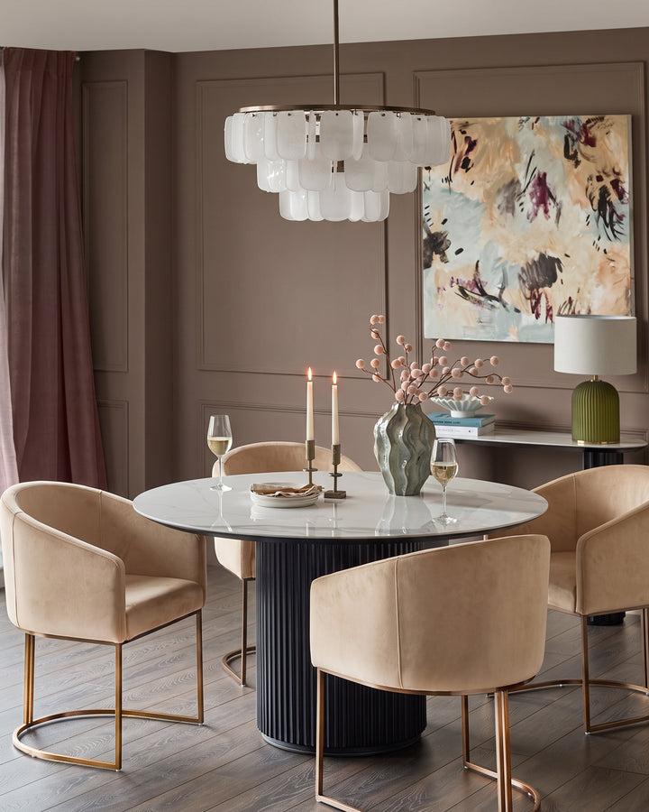 Dakota champagne velvet dining chair