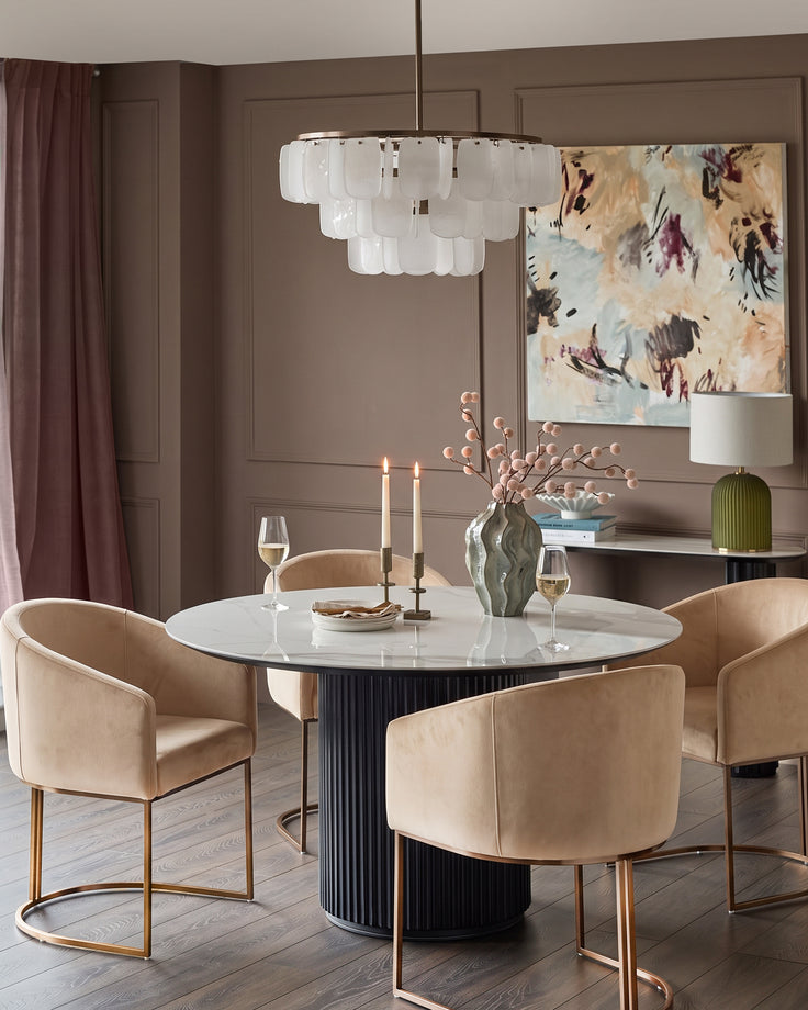 Dakota champagne velvet dining chair