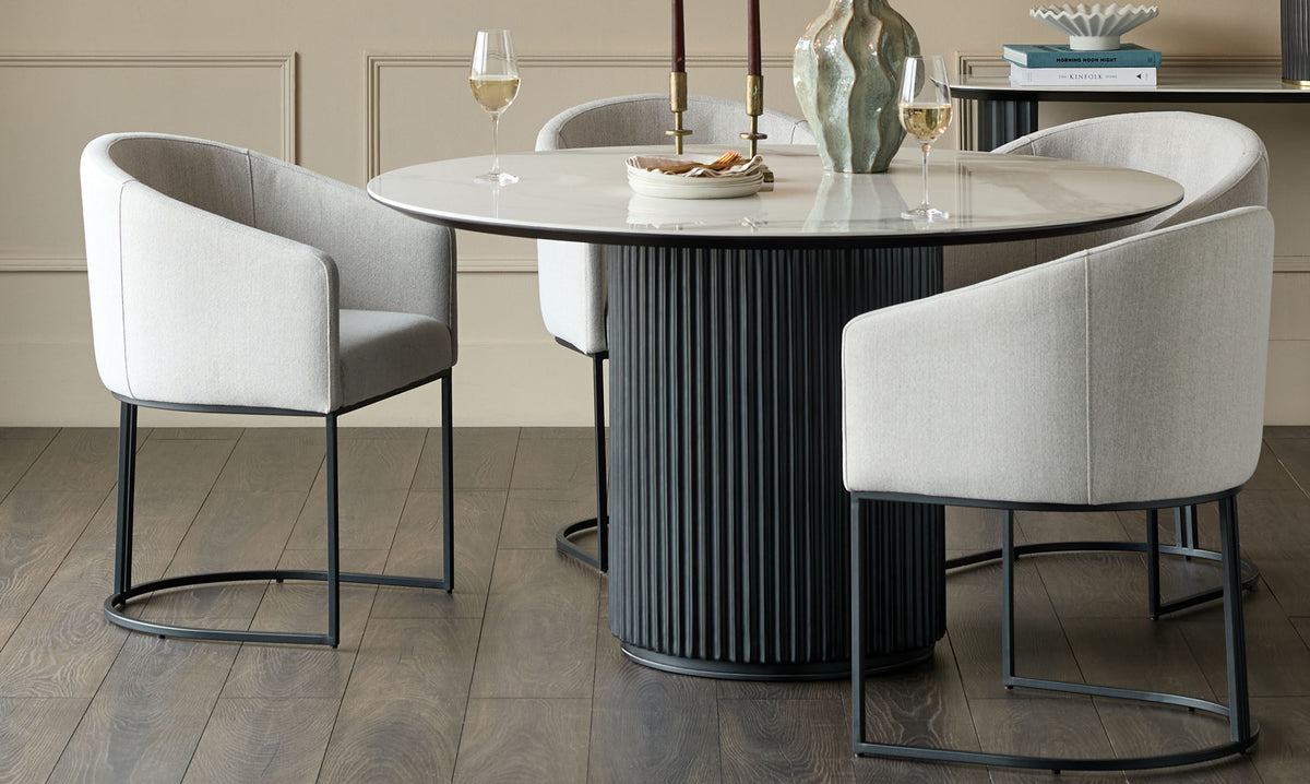 Dakota natural fabric dining chair