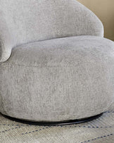 Daphne light grey weave swivel accent chair