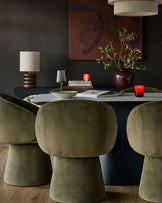 Darcy olive green velvet swivel chair