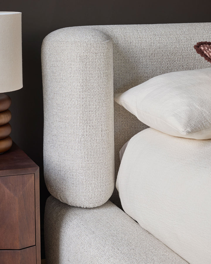 Darla natural chenille double ottoman storage bed