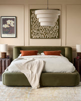 Darla olive green velvet double ottoman storage bed
