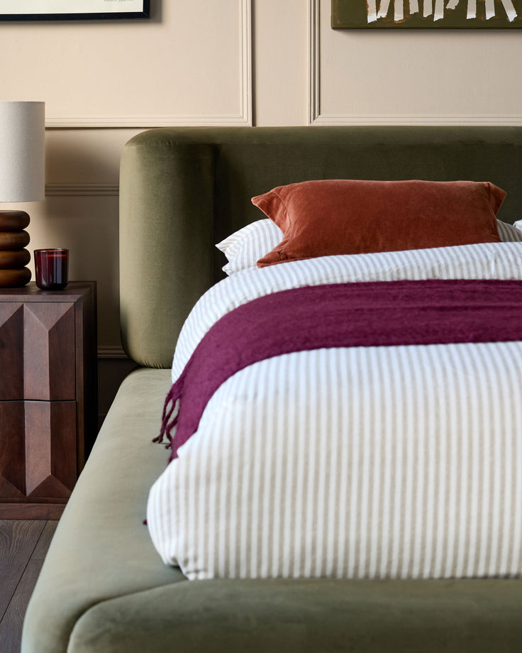Darla olive green velvet double ottoman storage bed