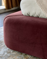 Darla plum velvet king ottoman bed