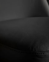 Deco black leather dining chair