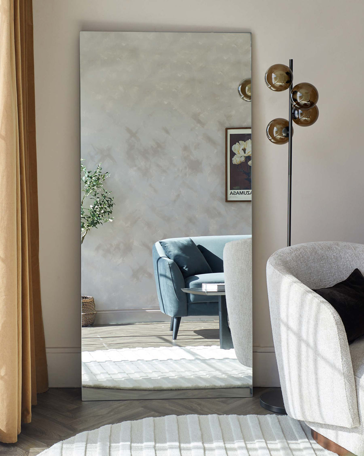 Photo inspiration: Compact Leaning Mirror For Home Office Reference: Devin Large Full Length Leaner Mirror Black