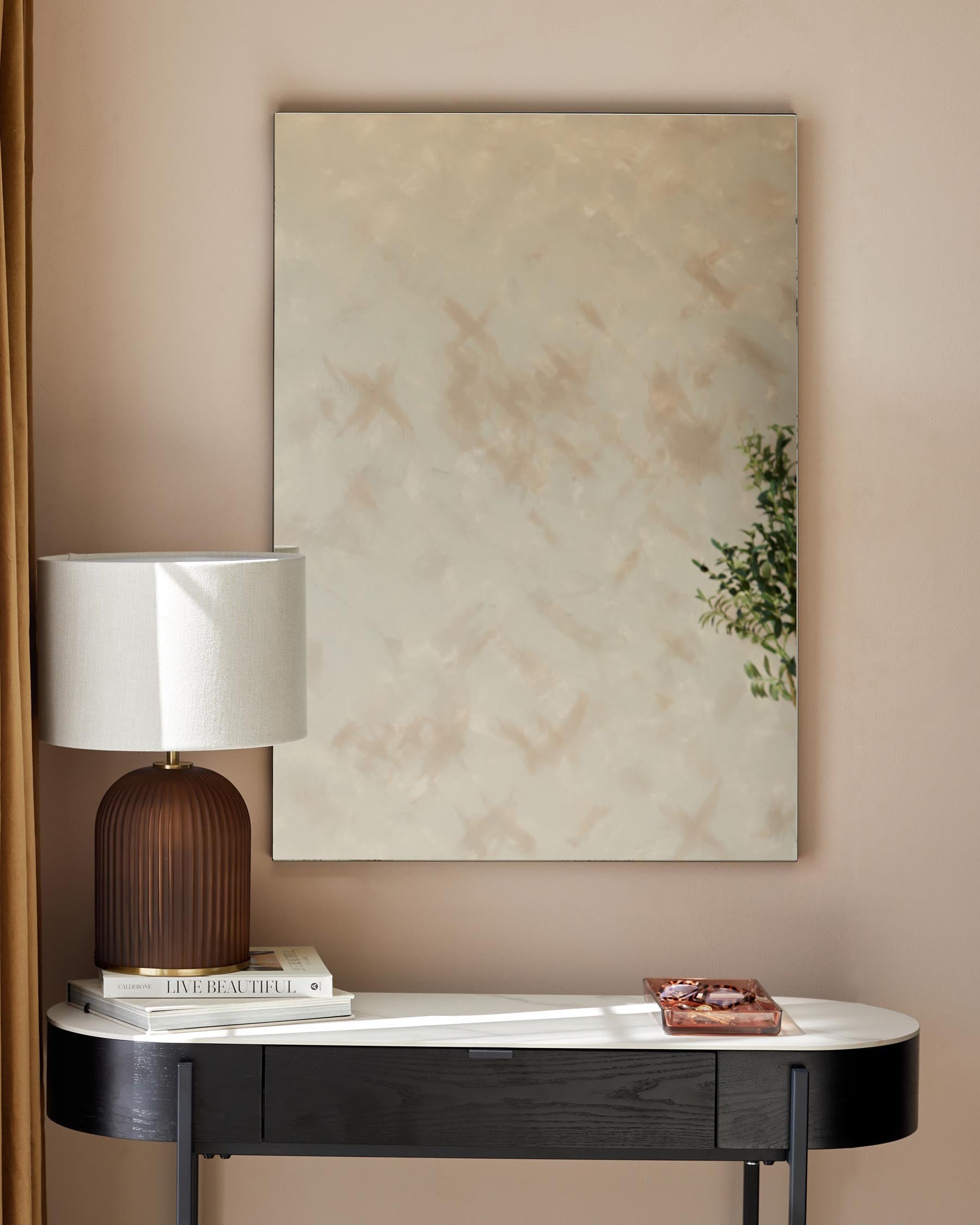 Devin Large Wall Mirror Black – Danetti