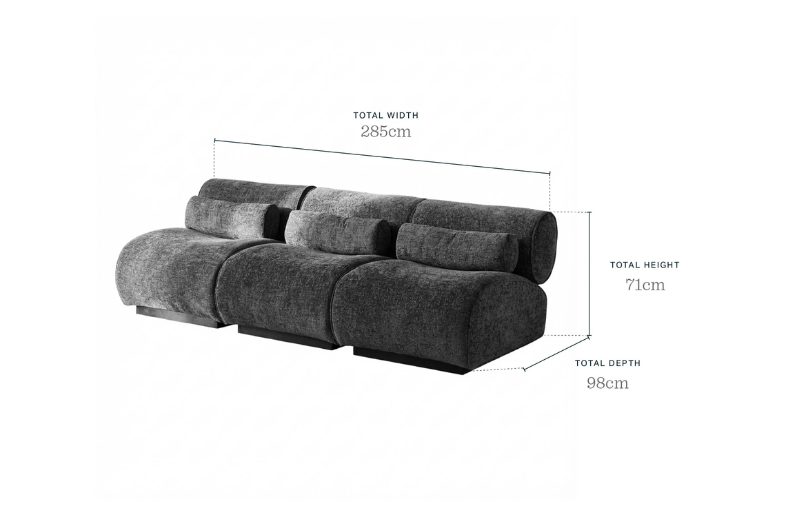 Sofia natural fabric 3 seater sofa