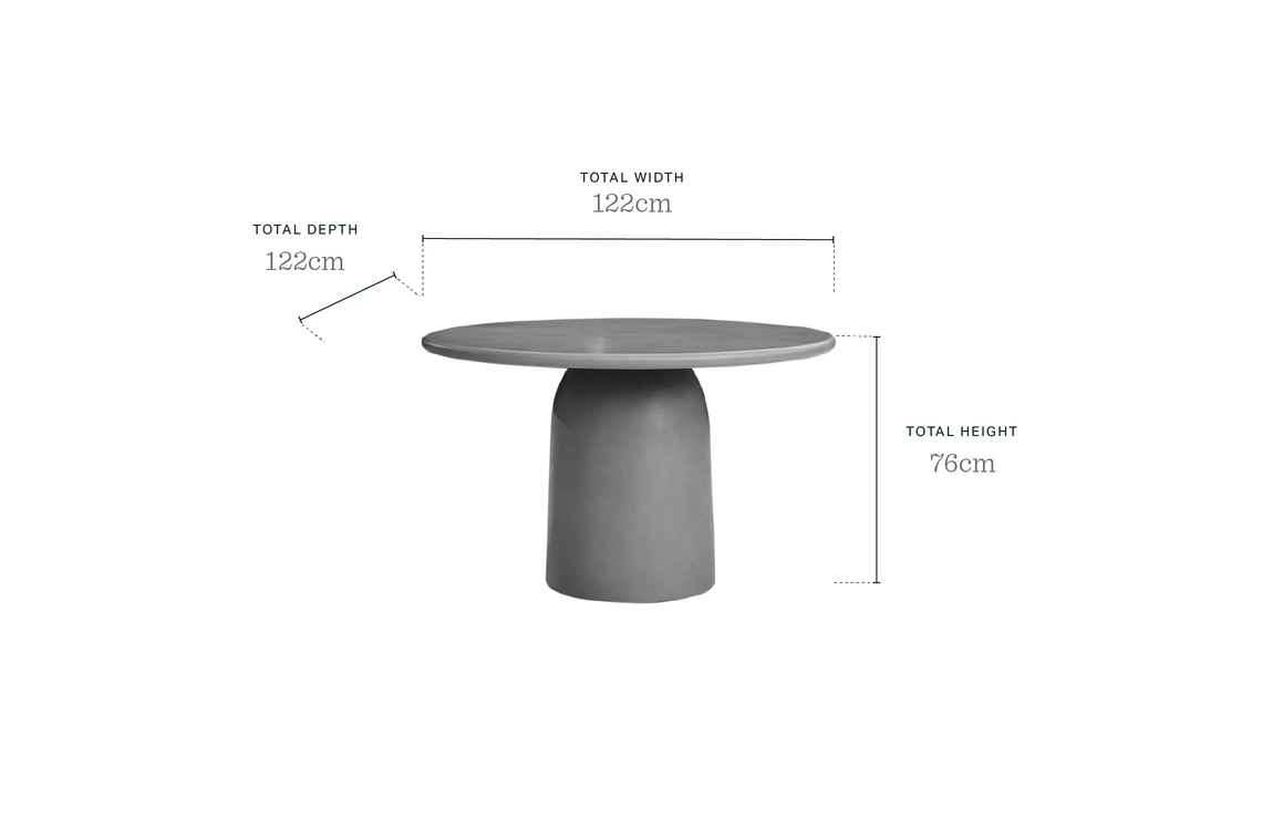 Tesso dark grey 4 seater dining table