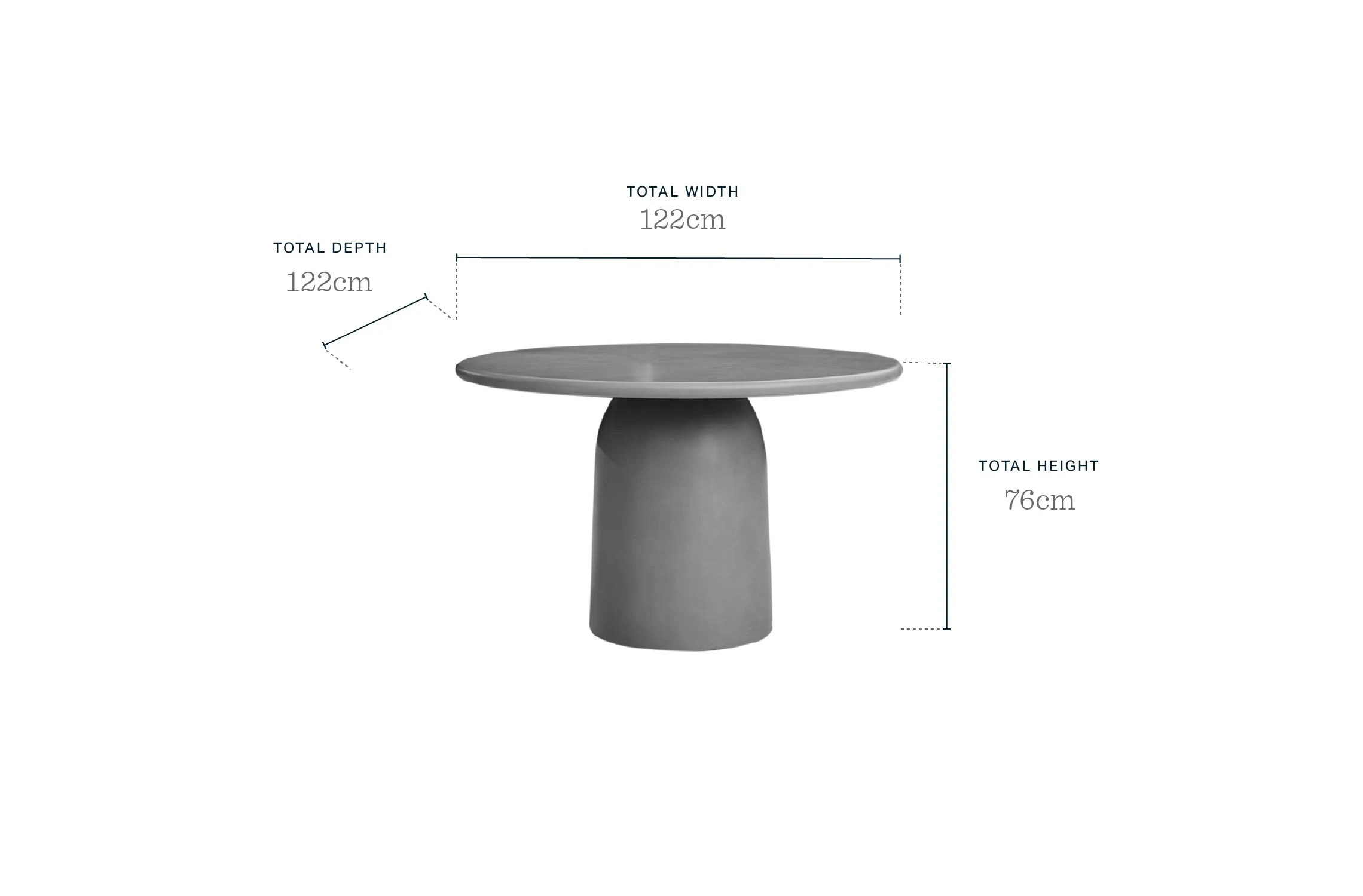 Tesso dark grey 4 seater dining table
