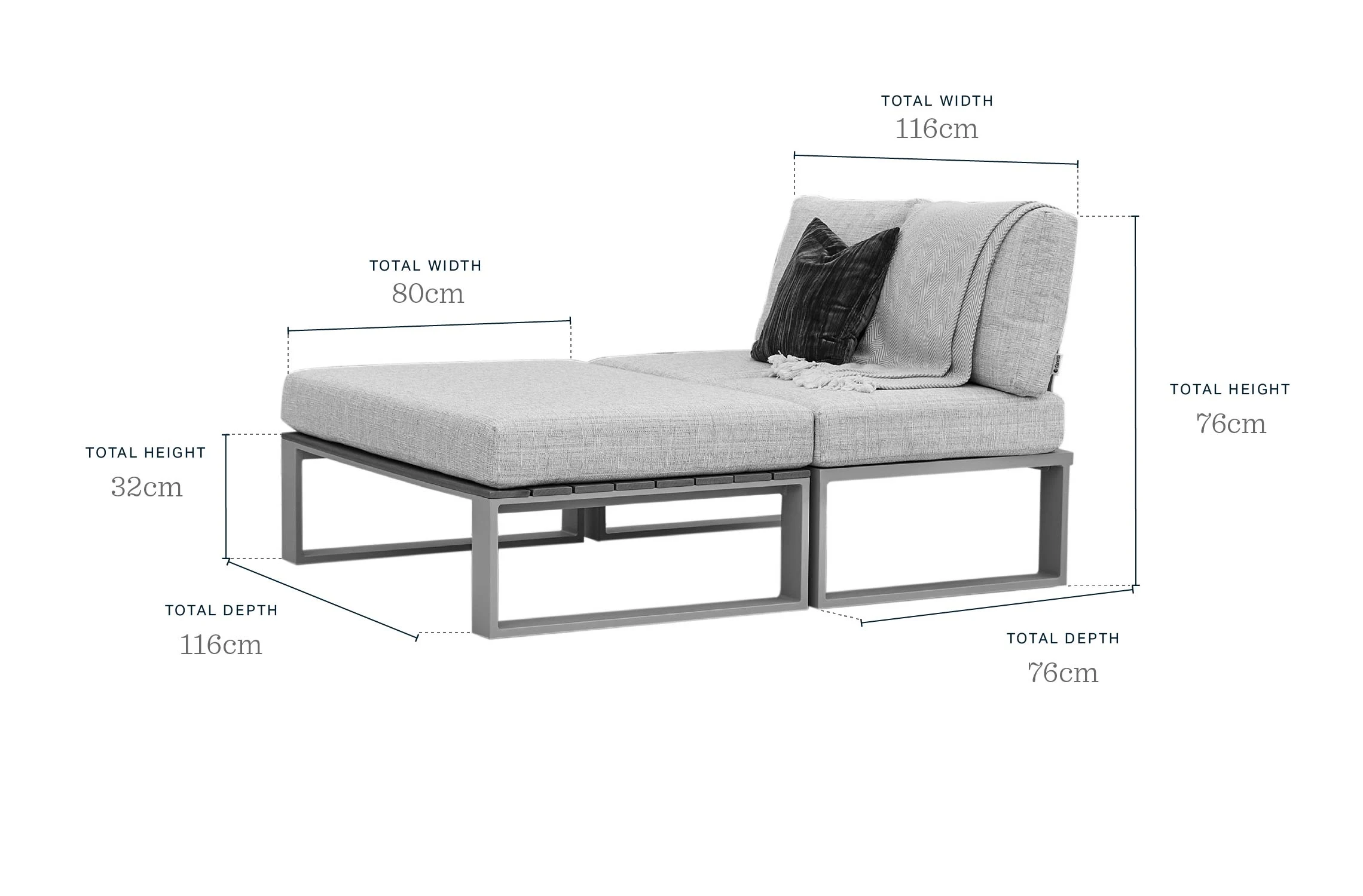 Savannah natural garden daybed set