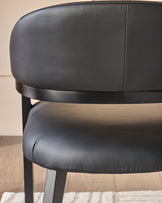 Dylan black leather dining chair