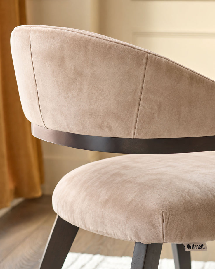 Dylan champagne velvet dining chair