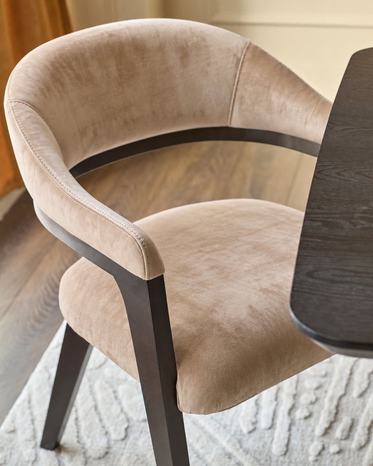 Dylan champagne velvet dining chair