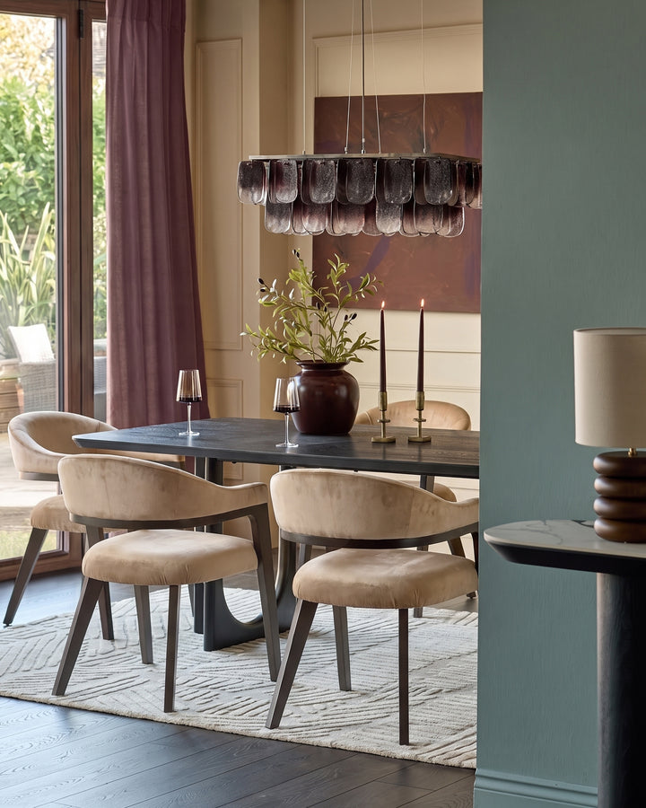 Dylan champagne velvet dining chair