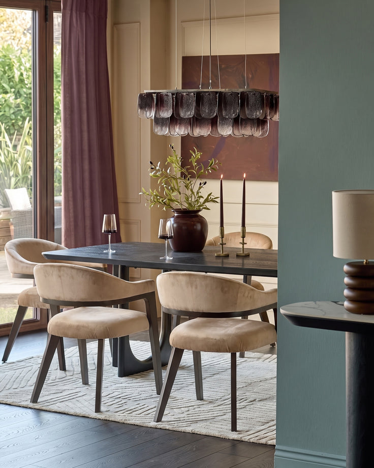 Dylan champagne velvet dining chair