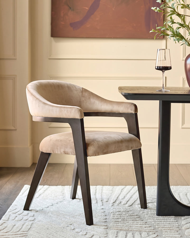 Dylan champagne velvet dining chair