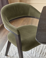 Dylan olive green velvet dining chair