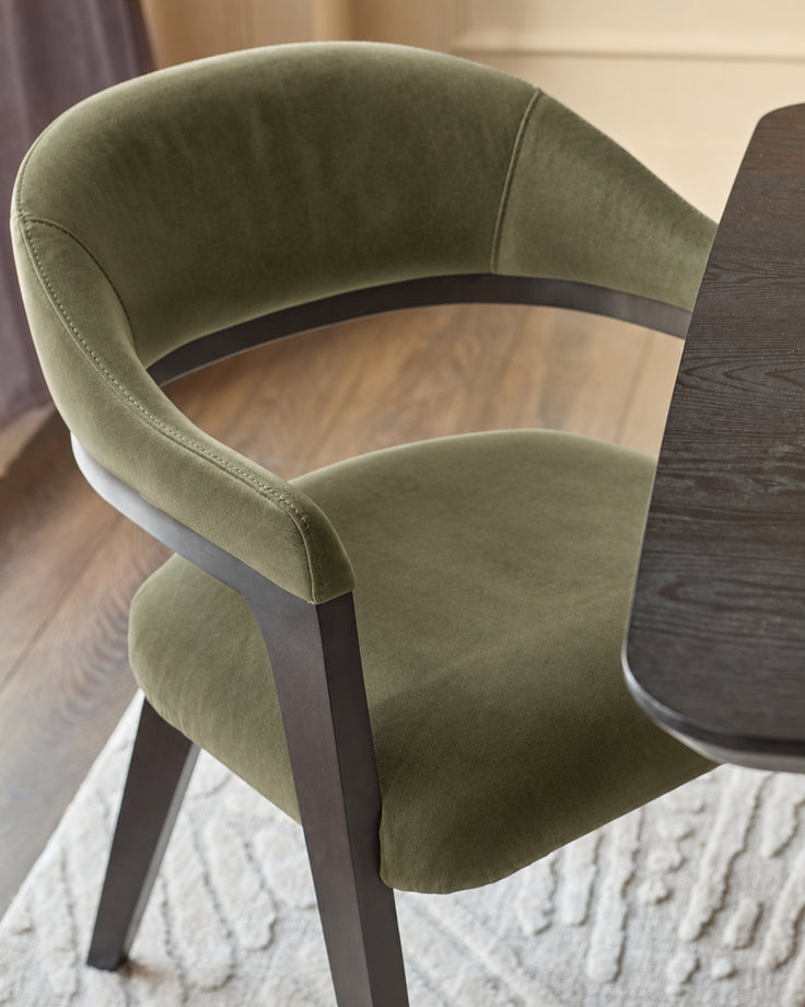 Dylan olive green velvet dining chair