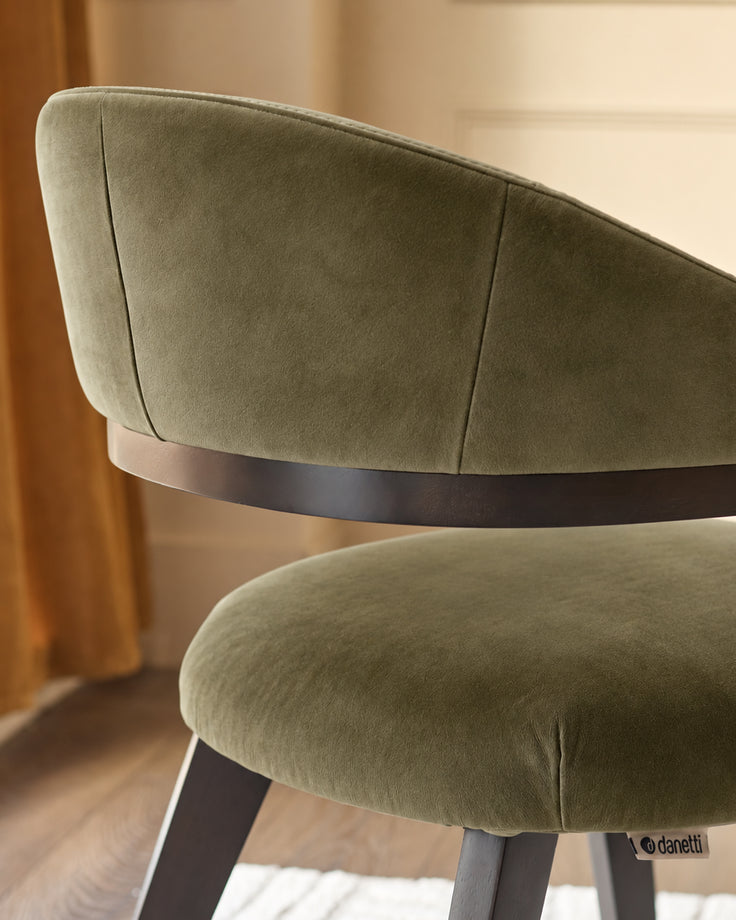Dylan olive green velvet dining chair