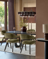 Dylan olive green velvet dining chair