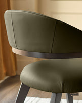 Dylan olive green leather dining chair