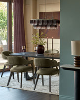 Dylan olive green leather dining chair
