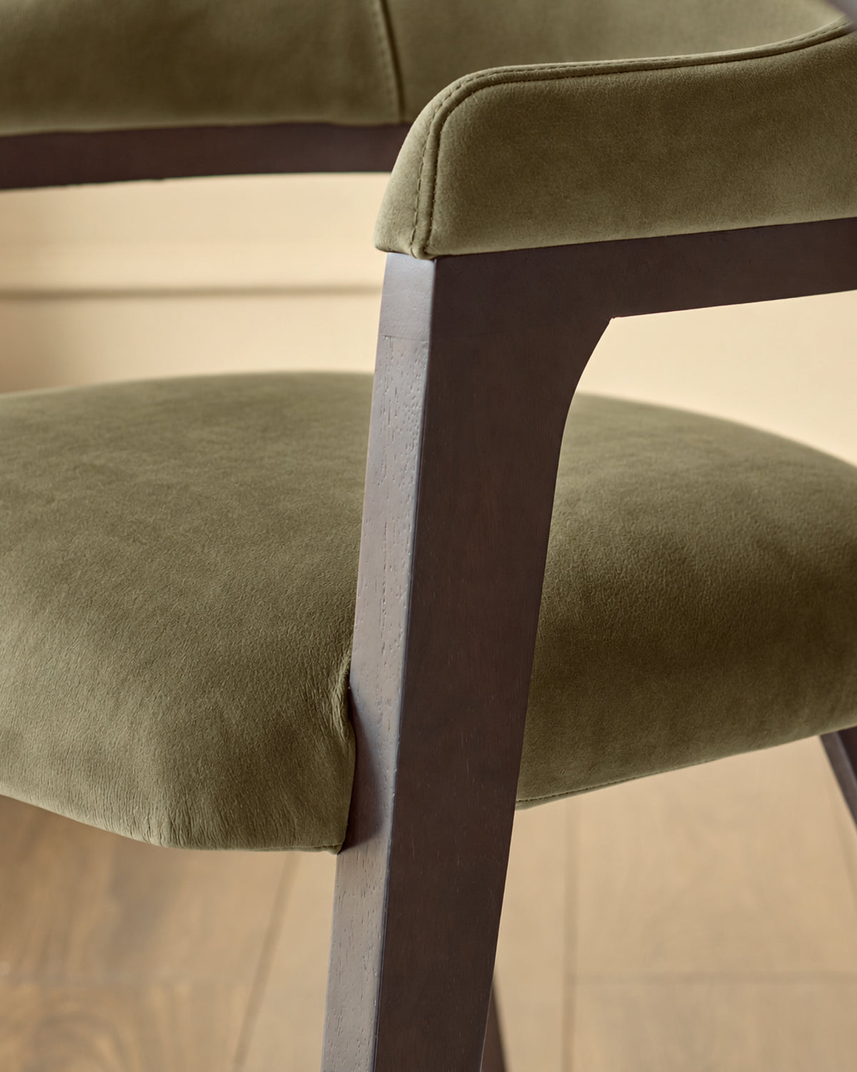 Dylan olive green velvet dining chair