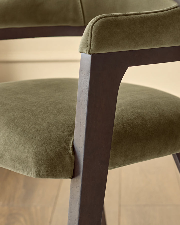 Dylan olive green velvet dining chair