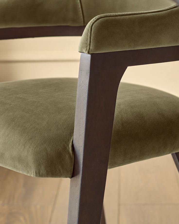 Dylan olive green velvet dining chair