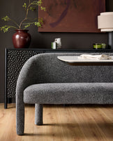 Easton dark grey fabric dining bench